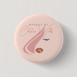 Minimalistisches helles Pfirsichpink Makeup Artist Button