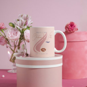 Minimalistisches helles Pfirsichpink Makeup Artist Kaffeetasse
