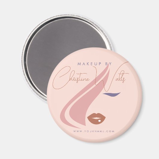 Minimalistisches helles Pfirsichpink Makeup Artist Magnet (Vorderseite/Rückseite)