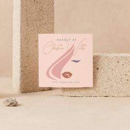 Minimalistisches helles Pfirsichpink Makeup Artist Quadratische Visitenkarte
