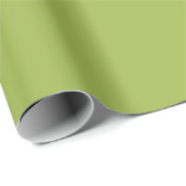 Minimalistisches, helles, solides Olivenöl Grün Sc Geschenkpapier (Rolleneckpunkt)