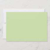Minimalistisches Hellgrün-Doppelrand-Monogramm Mitteilungskarte (Rückseite)