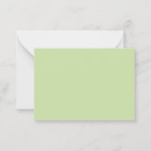 Minimalistisches Hellgrün-Doppelrand-Monogramm Mitteilungskarte (Rückseite)