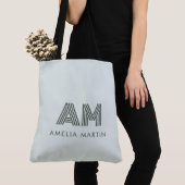 Minimalistisches Hellgrün Geometrisches Benutzerde Tasche (Von Nahem)