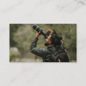 Minimalistisches Hellgrün-Kamera-Logo Fotograf Visitenkarte (Vorderseite)