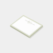 Minimalistisches Hellgrün-Script Zwei-Rahmen-Monog Post-it Klebezettel (angewinkelt)
