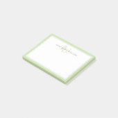 Minimalistisches Hellgrün-Skript Zwei-Rahmen-Monog Post-it Klebezettel (angewinkelt)