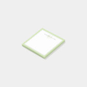 Minimalistisches Hellgrün-Skript Zwei-Rahmen-Monog Post-it Klebezettel (angewinkelt)