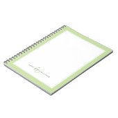 Minimalistisches Hellgrün-Zwei-Rahmen-Monogramm Notizblock (Linke Seite)