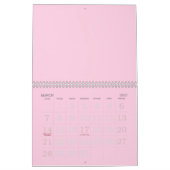 Minimalistisches hellrosa Brustkrebs-Bewusstsein Kalender (Mär 2027)
