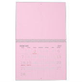 Minimalistisches hellrosa Brustkrebs-Bewusstsein Kalender (Feb 2027)