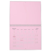 Minimalistisches hellrosa Brustkrebs-Bewusstsein Kalender (Mär 2026)