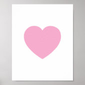 Minimalistisches Hellrosa Herz Poster (Vorne)