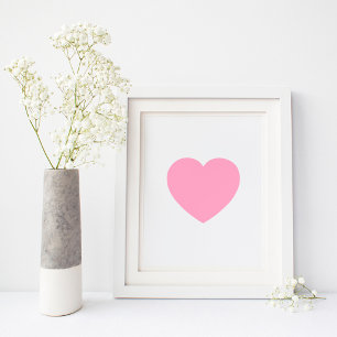 Minimalistisches Hellrosa Herz Poster