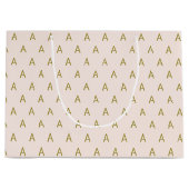 Minimalistisches Hellrosa-Monogramm Große Geschenktüte (Vorderseite)