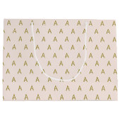 Minimalistisches Hellrosa-Monogramm Große Geschenktüte (Rückseite)