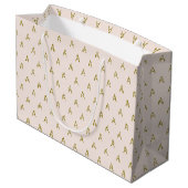 Minimalistisches Hellrosa-Monogramm Große Geschenktüte (Rückseite Schrägansicht)