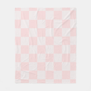 Minimalistisches Hellrosa Neutrales Karomuster Fleecedecke
