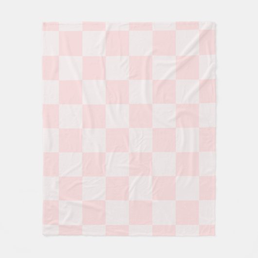 Minimalistisches Hellrosa Neutrales Karomuster Fleecedecke (Vorderseite)