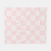 Minimalistisches Hellrosa Neutrales Karomuster Fleecedecke (Vorderseite (Horizontal))