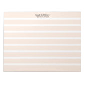 Minimalistisches, hellrosa Streifenmuster 11x8.5 Notizblock (Vorderseite)