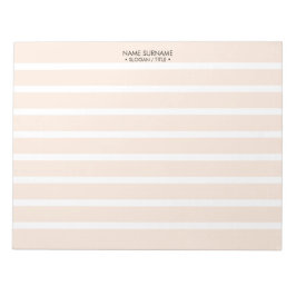 Minimalistisches, hellrosa Streifenmuster 11x8.5 Notizblock
