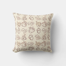 Minimalistisches Herbst-Doodle-Muster Dekorative W Kissen