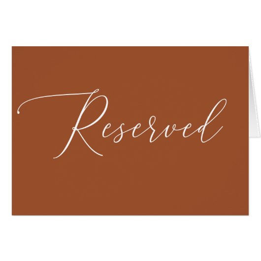 Minimalistisches Herbst-Reserviert-Schild | Sienna (Vorderseite (Horizontal))