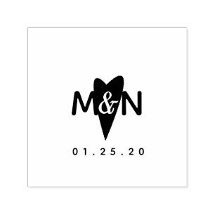 Minimalistisches Herz-Logo für Paarnamen Hochzeit Permastempel