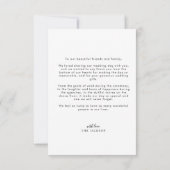 Minimalistisches Herz mit Foto Hochzeit Dankeskarte (Rückseite)