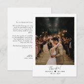 Minimalistisches Herz mit Foto Hochzeit Dankeskarte (Vorne/Hinten)