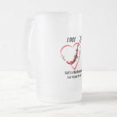 Minimalistisches Herz und Flugzeug Mattglas Bierglas (Vorderseite Links)