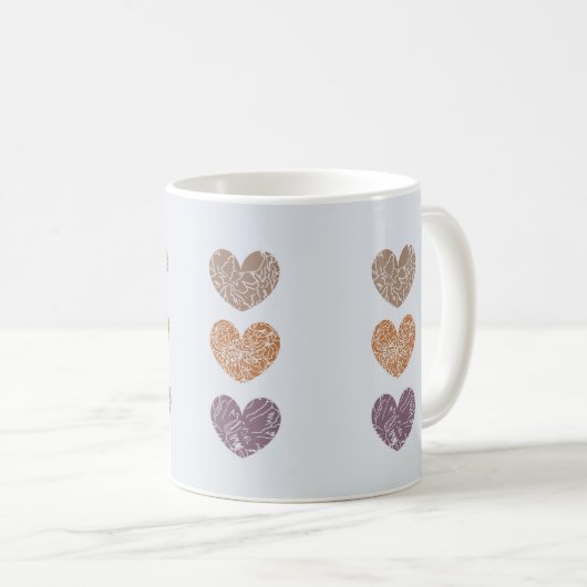 Minimalistisches Herzdesign Wärme Soft Elegance Kaffeetasse (VorderseiteRechts)