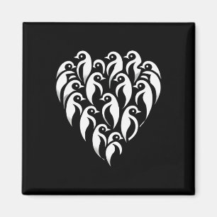 Minimalistisches herzförmiges Pinguingruppen-Desig Magnet