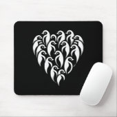Minimalistisches herzförmiges Pinguingruppen-Desig Mousepad (Mit Mouse)