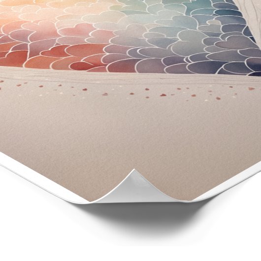 Minimalistisches Herzmuster Poster (Ecke)