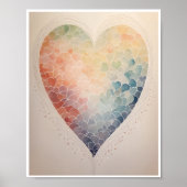 Minimalistisches Herzmuster Poster (Vorne)