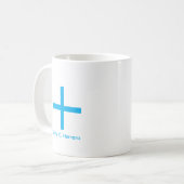 Minimalistisches Himmelblau Pluszeichen Benutzerna Kaffeetasse (Vorderseite Links)