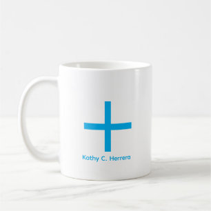 Minimalistisches Himmelblau Pluszeichen Benutzerna Kaffeetasse