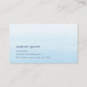 Minimalistisches Himmelblau Visitenkarte (Rückseite)