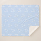 Minimalistisches Himmelsblau, kundenspezifisches M Sherpadecke (Vorderseite (Horizontal))