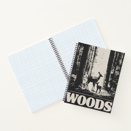 Minimalistisches Hirsch und Fauna in Wäldern | Vin Notizblock (Innenseite)