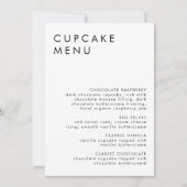 Minimalistisches Hochzeitdessert Bar Cupcake Menü  Einladung (Vorderseite)