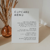 Minimalistisches Hochzeitdessert Bar Cupcake Menü Sockelschild