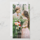 Minimalistisches Hochzeitliches NEU-Foto Dankeskarte (Vorderseite)