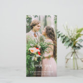 Minimalistisches Hochzeitliches NEU-Foto Dankeskarte (Stehend Vorderseite)