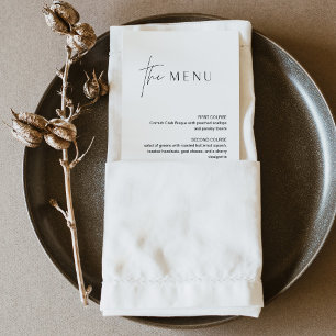 Minimalistisches Hochzeitmenü 4x9