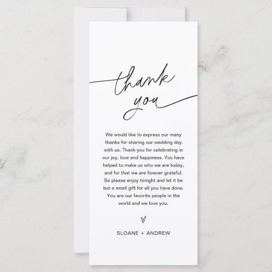 Minimalistisches Hochzeitmenü 4x9 (Rückseite)