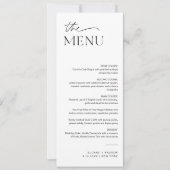 Minimalistisches Hochzeitmenü 4x9 Einladung (Vorderseite)