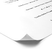 Minimalistisches Hochzeitmenü 8x10 Poster (Ecke)